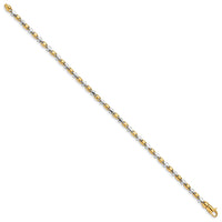 Thumbnail for 14k Two-tone 2.6mm Hand-polished Fancy Link Bracelet