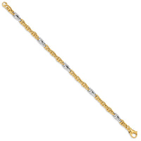 Thumbnail for 14k Two-tone 5.38mm Hand-polished Fancy Link Bracelet