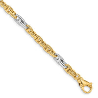 Thumbnail for 14k Two-tone 5.38mm Hand-polished Fancy Link Bracelet