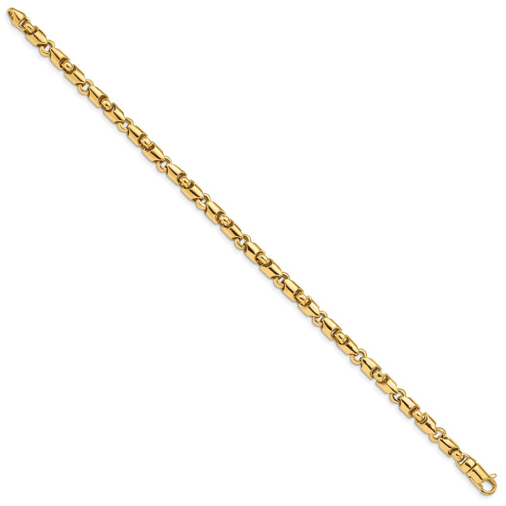 14k 4.75mm Hand-polished Fancy Link Bracelet
