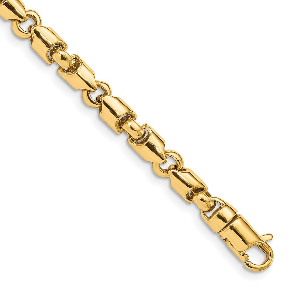 14k 4.75mm Hand-polished Fancy Link Bracelet