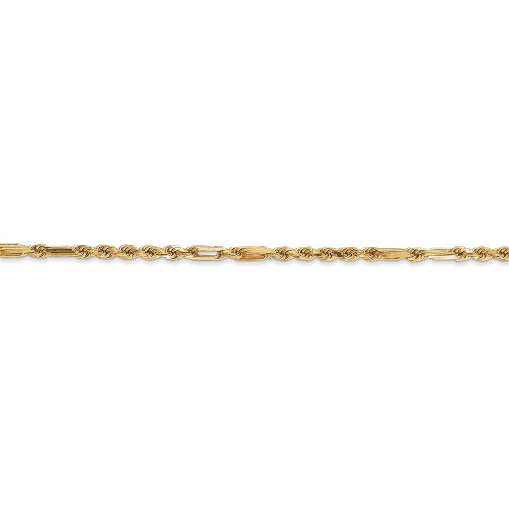 14k 2.25mm D/C Milano Rope Chain