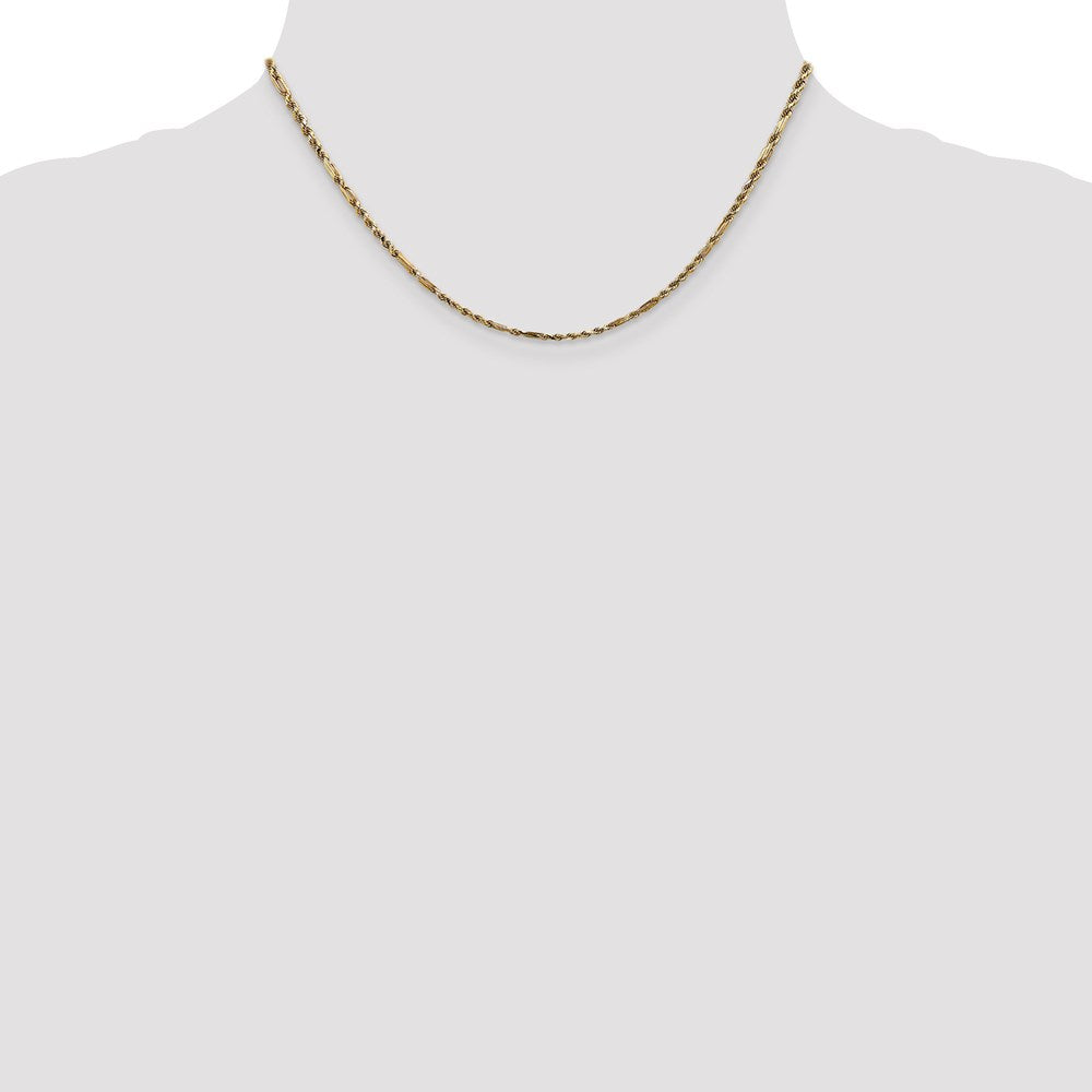 14k 2.25mm D/C Milano Rope Chain