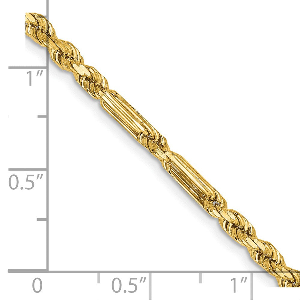14k 3.0mm D/C Milano Rope Chain