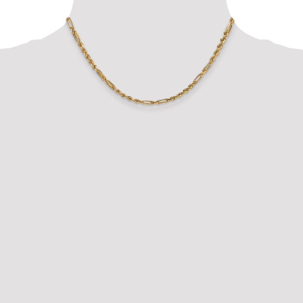 14k 3.0mm D/C Milano Rope Chain
