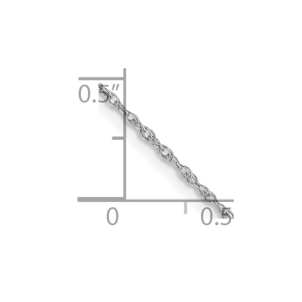 14k WG .8mm Polished Light Baby Rope Chain