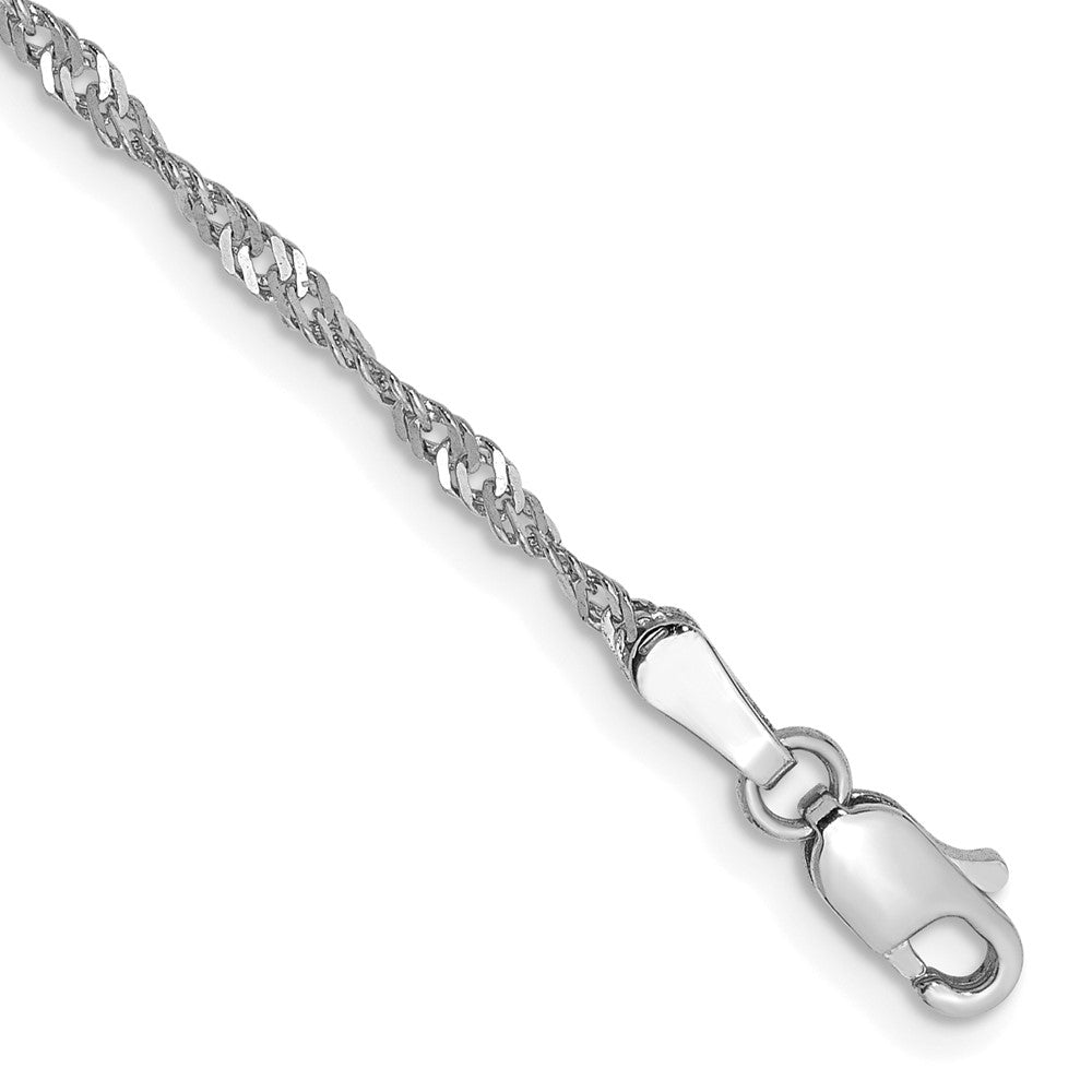 14k White Gold 1.7mm Singapore Chain