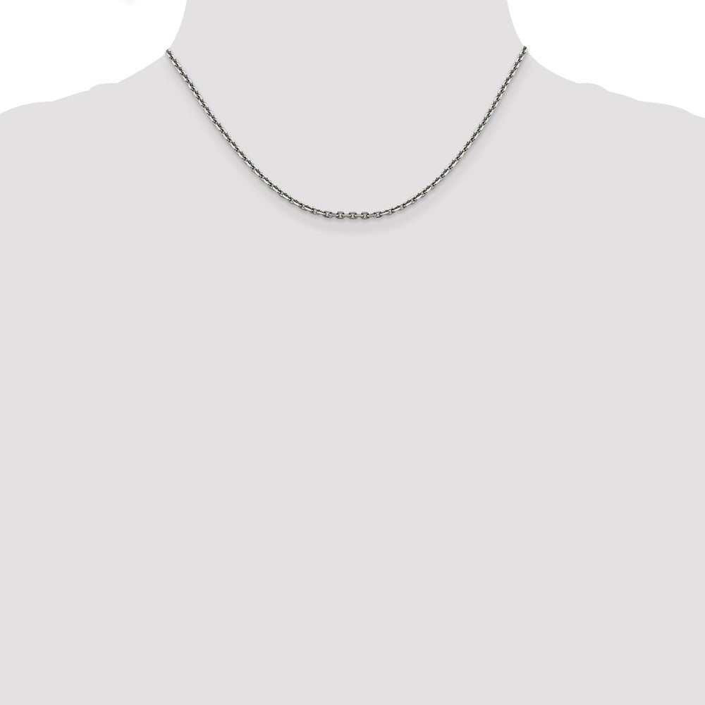 14k WG 2.5mm D/C Cable Chain