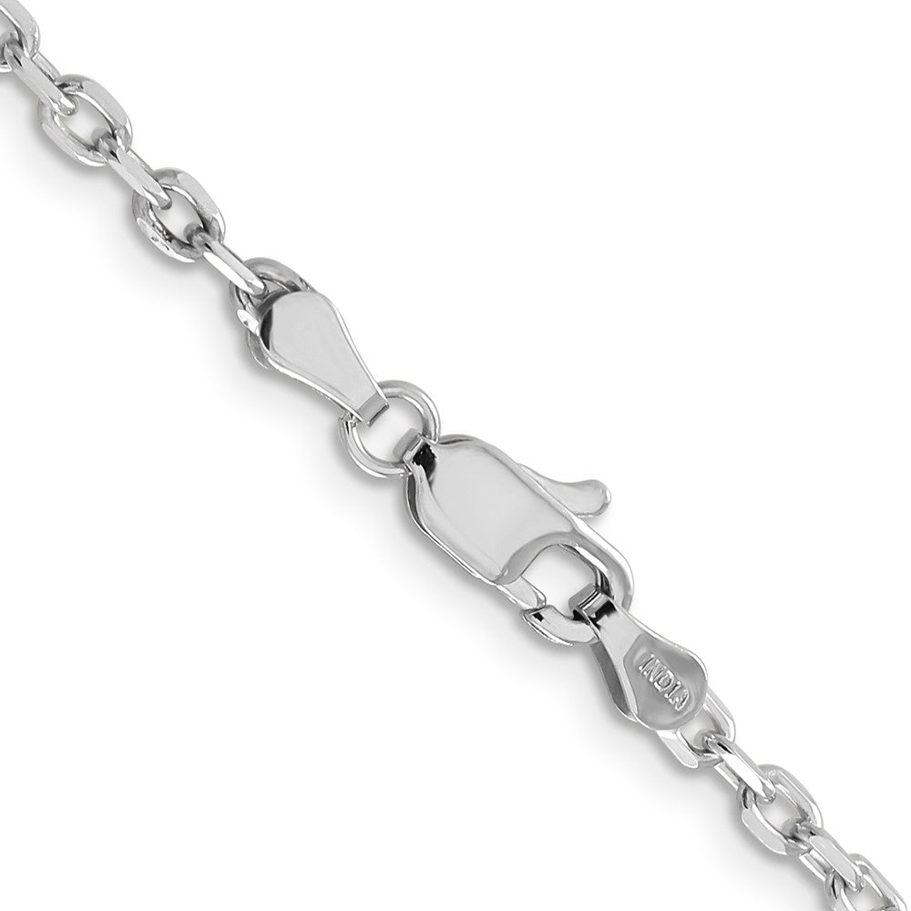 14k WG 3mm D/C Round Open Link Cable Chain