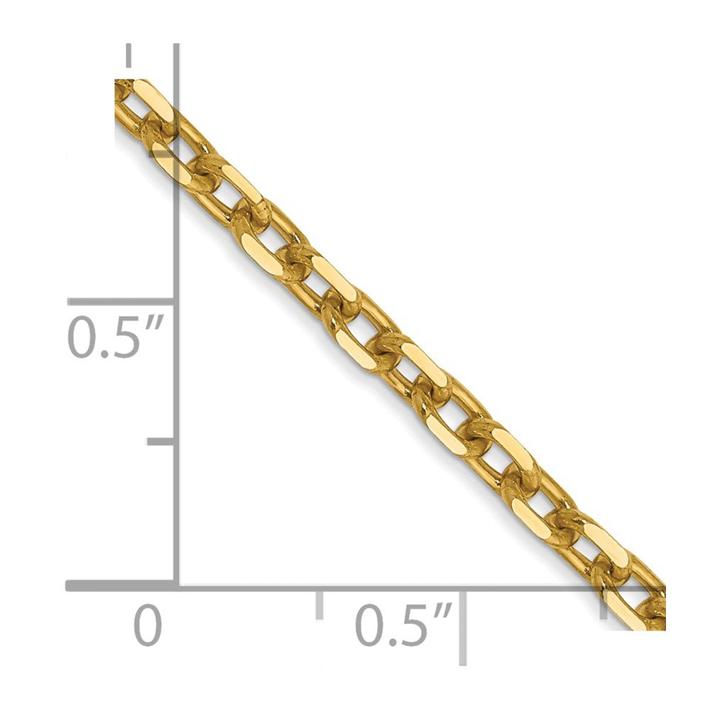 14k 3mm D/C Round Open Link Cable Chain