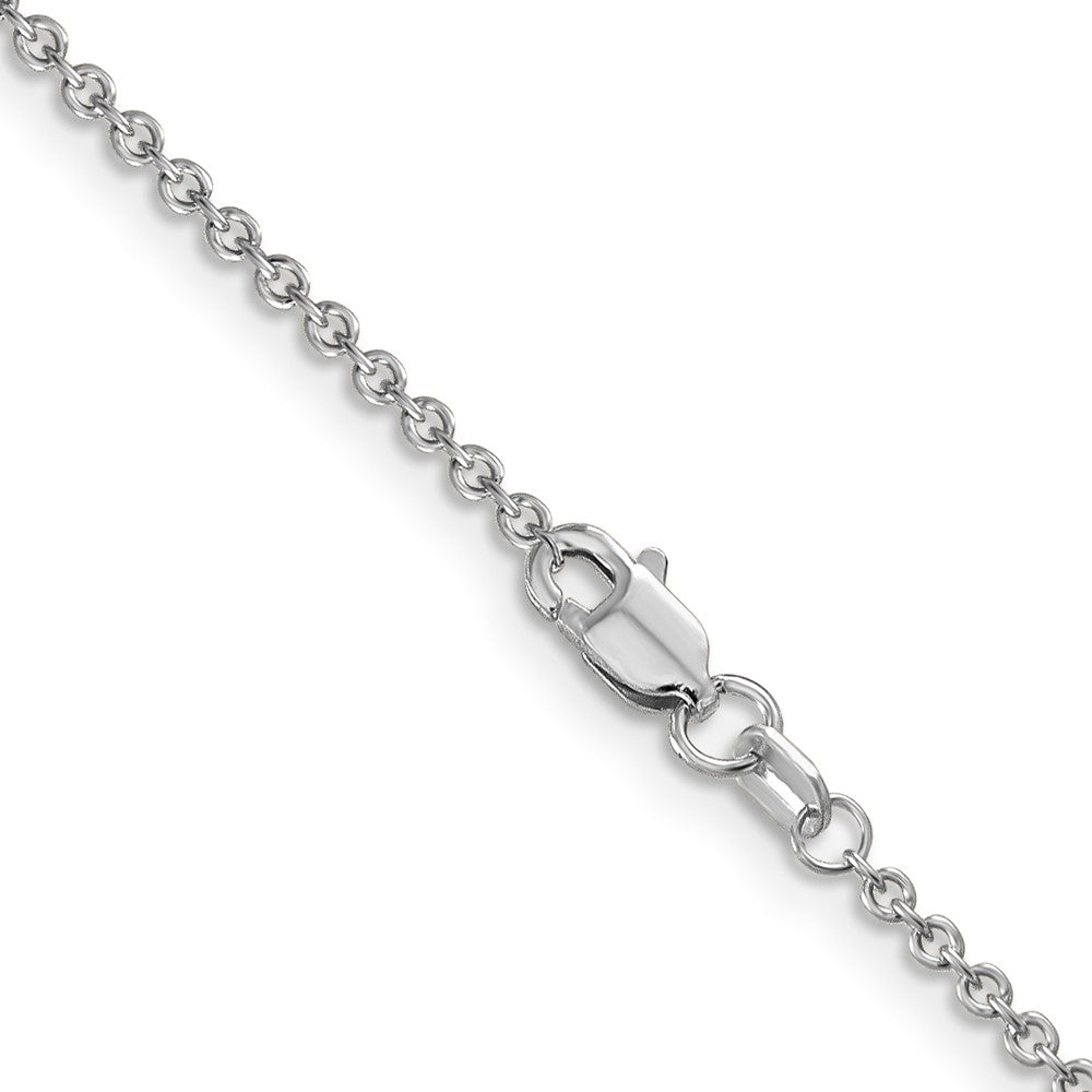 14k WG 1.6mm Round Open Link Cable Chain