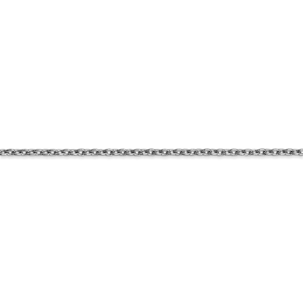 14k WG 2mm Round Open Link Cable Chain