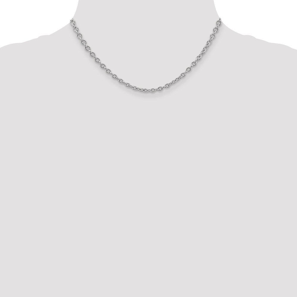 14k WG 3.2mm Round Open Link Cable Chain