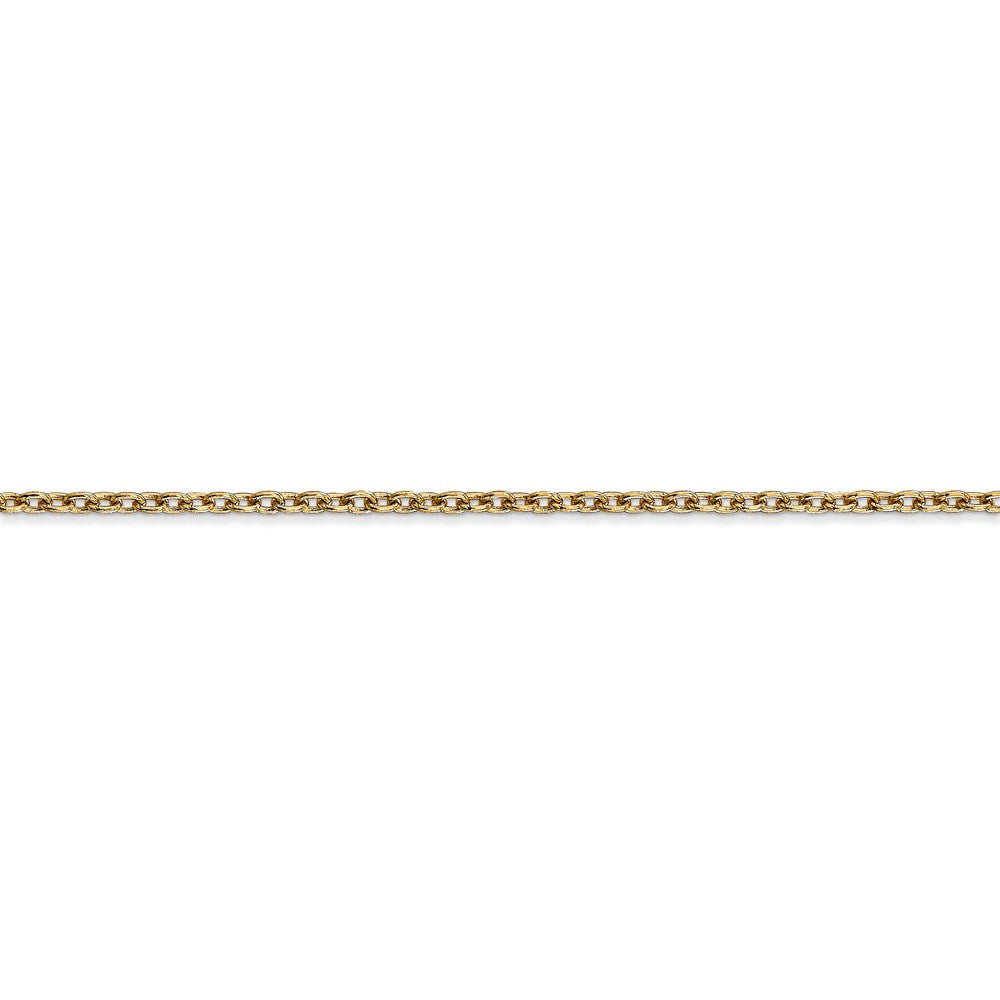14k 2mm Round Open Link Cable Chain