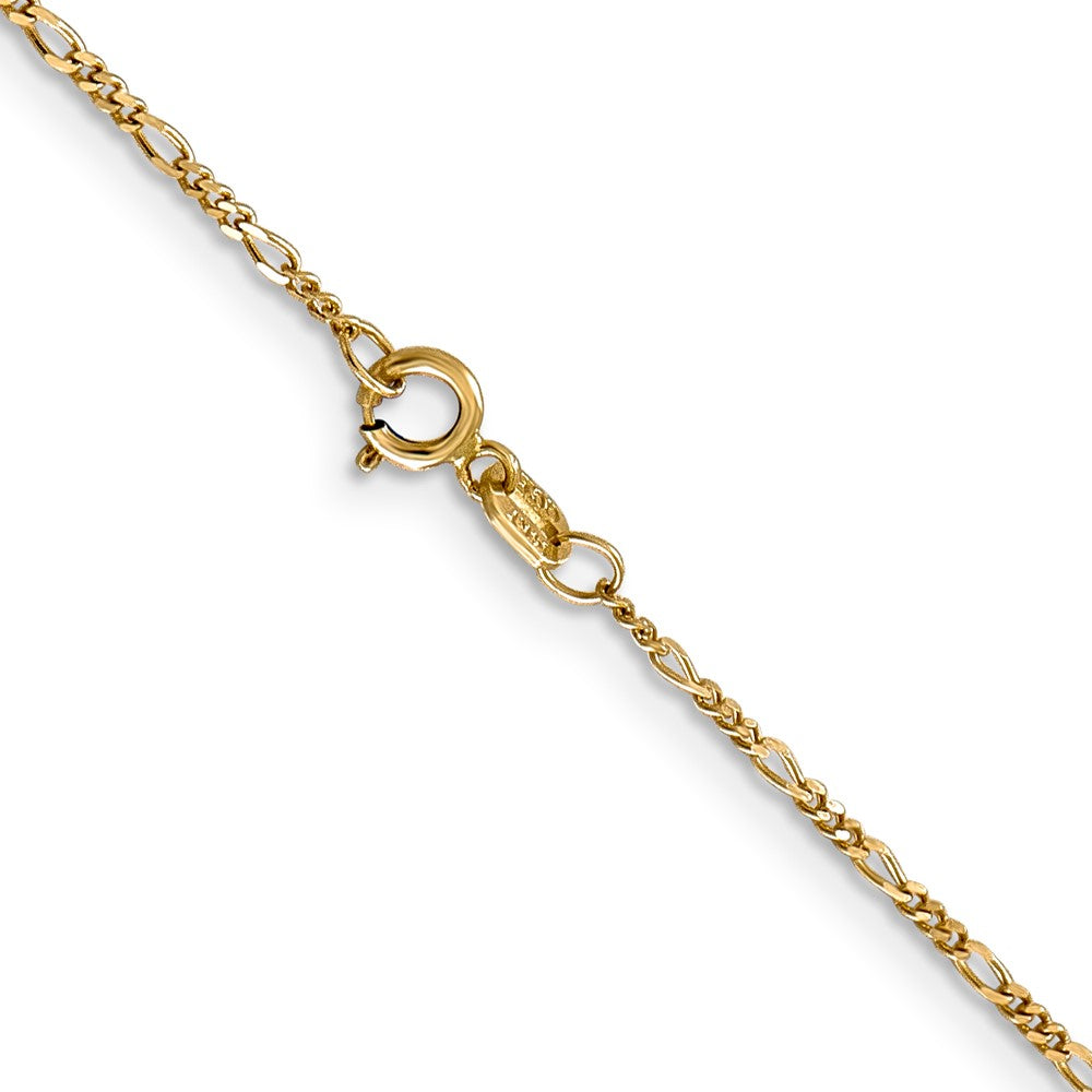 14k 1.25mm Flat Figaro Chain