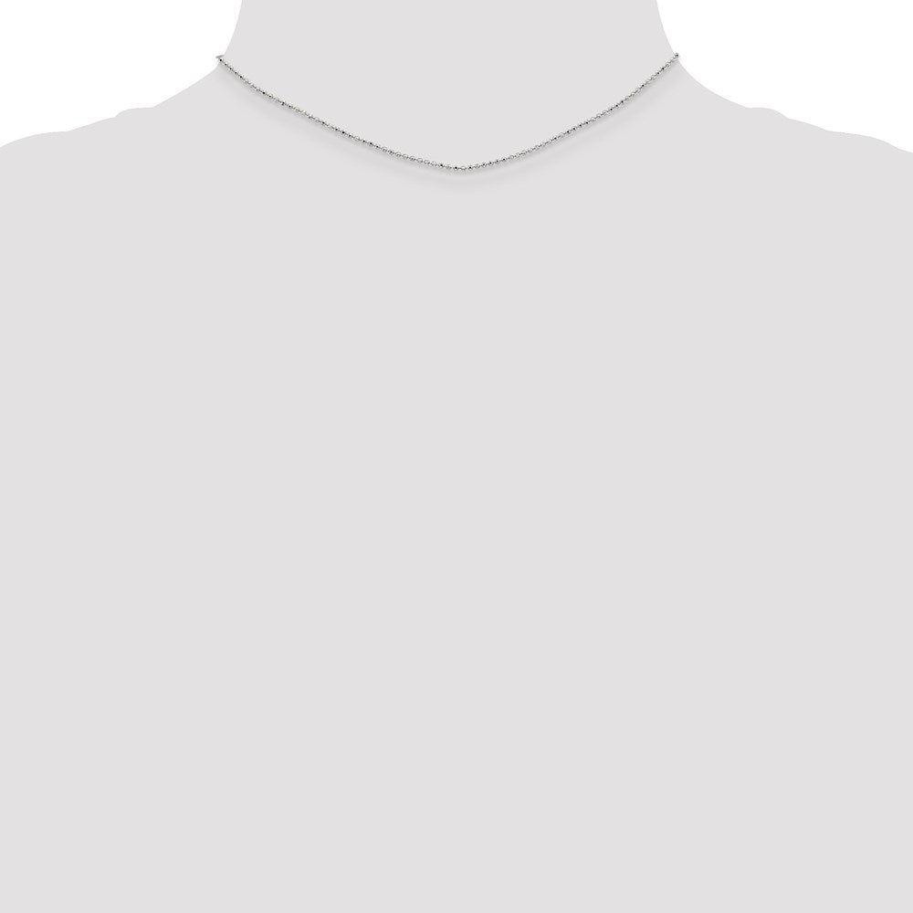 14k WG 1.2mm D/C Beaded Chain