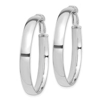 Thumbnail for 14k White Gold High Polished 5mm Omega Back Hoop Earrings