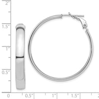 Thumbnail for 14k White Gold High Polished 5mm Omega Back Hoop Earrings