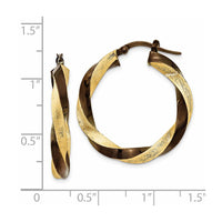 Thumbnail for 14k & Brown Rhodium 3.75mm Twisted Hoop Earrings