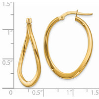 Thumbnail for 14k 2mm Polished Tapered Twist Hoop Earrings