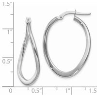 Thumbnail for 14k 2mm Polished Tapered Twist Hoop Earrings