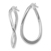 Thumbnail for 14k 2mm Polished Tapered Twist Hoop Earrings