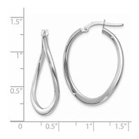 Thumbnail for 14k 2mm Polished Tapered Twist Hoop Earrings