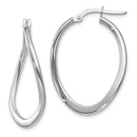 Thumbnail for 14k 2mm Polished Tapered Twist Hoop Earrings