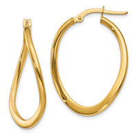 Thumbnail for 14k 2mm Polished Tapered Twist Hoop Earrings