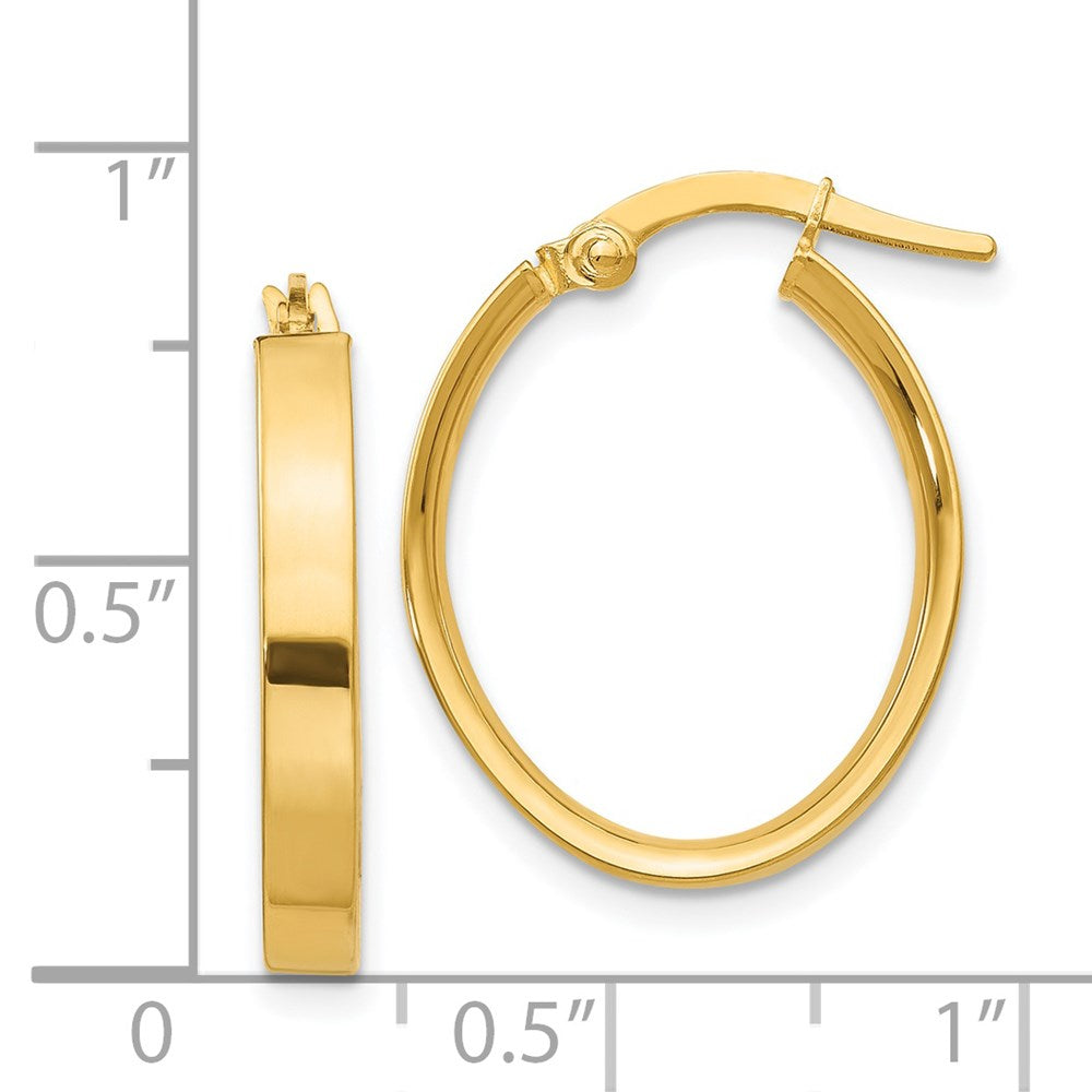 14K Oval Hoop Earrings