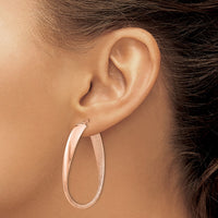 Thumbnail for 14K Rose Gold-Plated Satin and Polished Twisted Hoop Earrings
