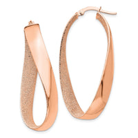Thumbnail for 14K Rose Gold-Plated Satin and Polished Twisted Hoop Earrings