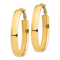 Thumbnail for 14k High Polished 7mm Omega Back Oval Hoop Earrings
