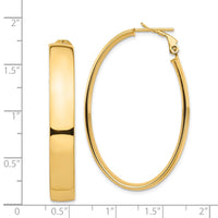 Thumbnail for 14k High Polished 7mm Omega Back Oval Hoop Earrings