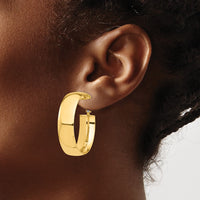 Thumbnail for 14k High Polished 10mm Omega Back Hoop Earrings