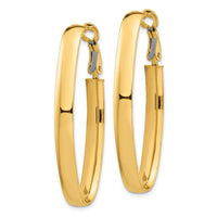 Thumbnail for 14k High Polished 5mm Omega Back Oval Hoop Earrings