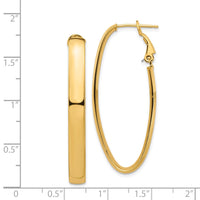 Thumbnail for 14k High Polished 5mm Omega Back Oval Hoop Earrings