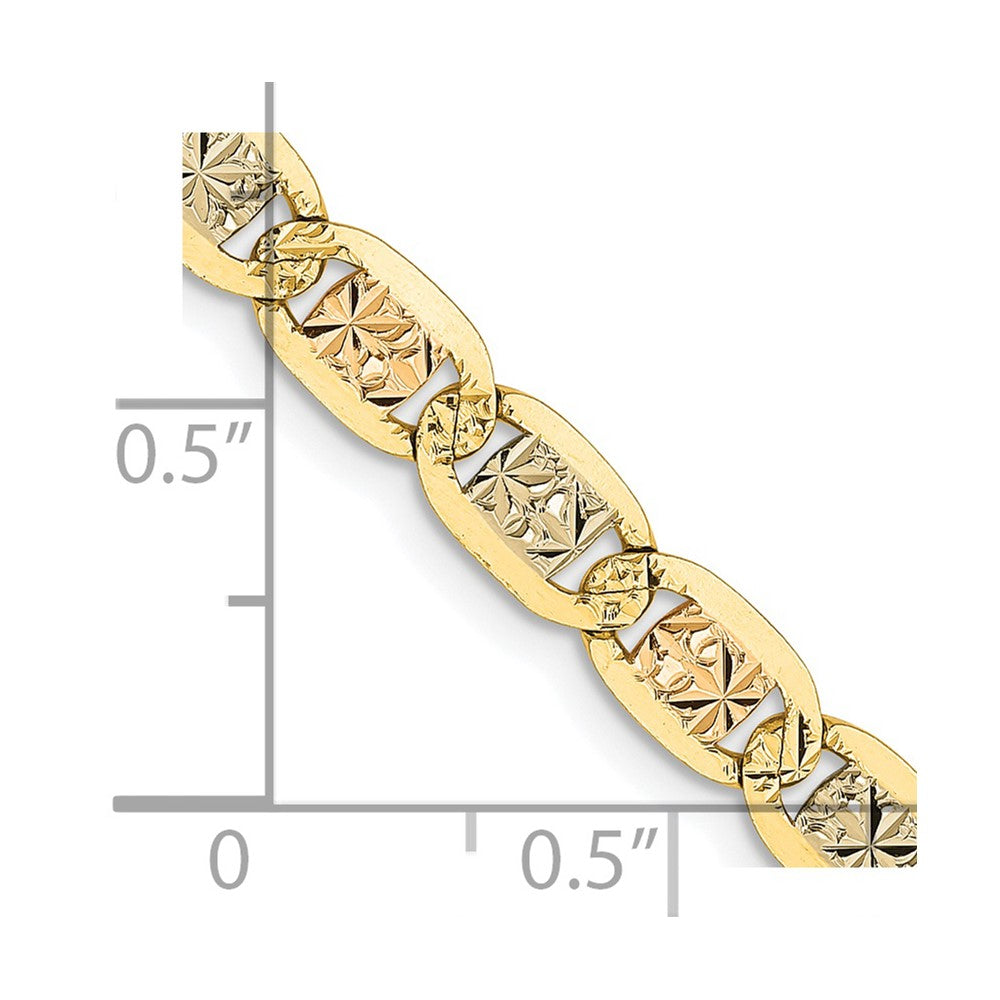 14k 4.65mm Tri-color Gold Pav‚ Valentino Chain