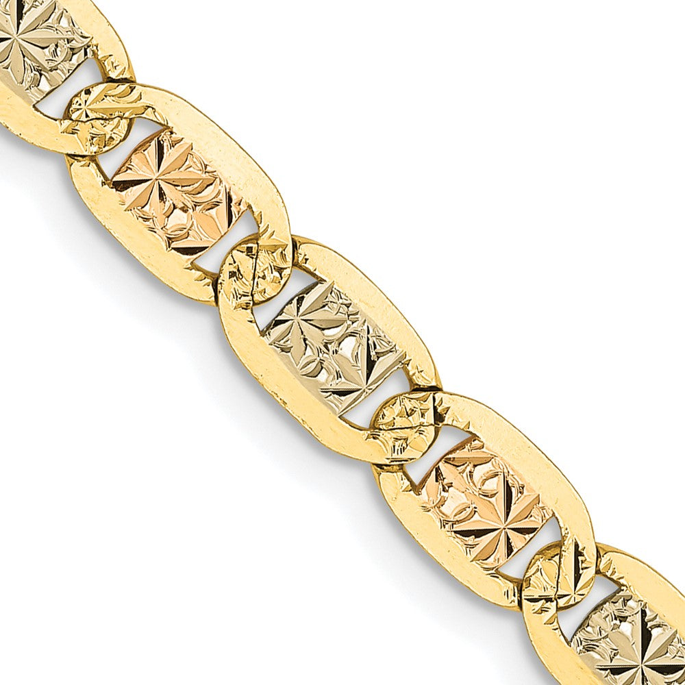 14k 4.65mm Tri-color Gold Pav‚ Valentino Chain
