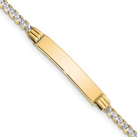 Thumbnail for 14k with Rhodium Pav‚ Curb ID Bracelet