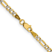Thumbnail for 14k 3.2mm Semi-solid with Rhodium Pav‚ Figaro Chain