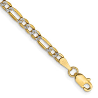 Thumbnail for 14k 3.2mm Semi-solid with Rhodium Pav‚ Figaro Chain