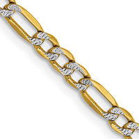 Thumbnail for 14k 3.2mm Semi-solid with Rhodium Pav‚ Figaro Chain