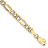 Thumbnail for 14k 3.9mm Semi-solid with Rhodium Pav‚ Figaro Chain