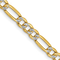 Thumbnail for 14k 3.9mm Semi-solid with Rhodium Pav‚ Figaro Chain