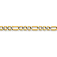 Thumbnail for 14k 5.25mm Semi-solid with Rhodium Pav‚ Figaro Chain