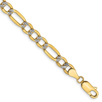 Thumbnail for 14k 5.25mm Semi-solid with Rhodium Pav‚ Figaro Chain