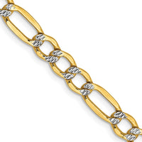 Thumbnail for 14k 5.25mm Semi-solid with Rhodium Pav‚ Figaro Chain