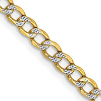 Thumbnail for 14k 3.4mm Semi-solid with Rhodium Pav‚ Curb Chain