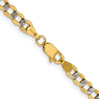 Thumbnail for 14k 4.3mm Semi-solid with Rhodium Pav‚ Curb Chain